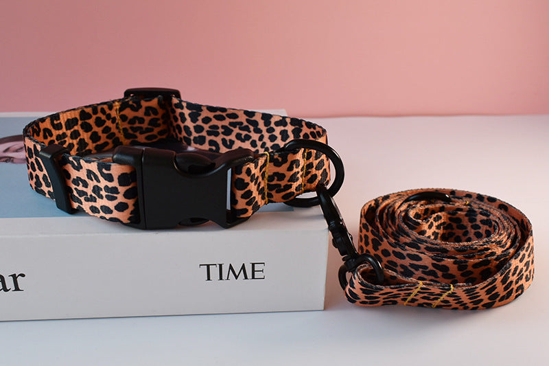 Ethnic Style Webbing Printed Pet Collar Outdoor Dog Walking Dog Leash